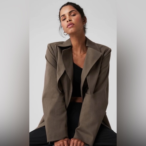 ALO Yoga Olive Trench Coat - Picture 2 of 11